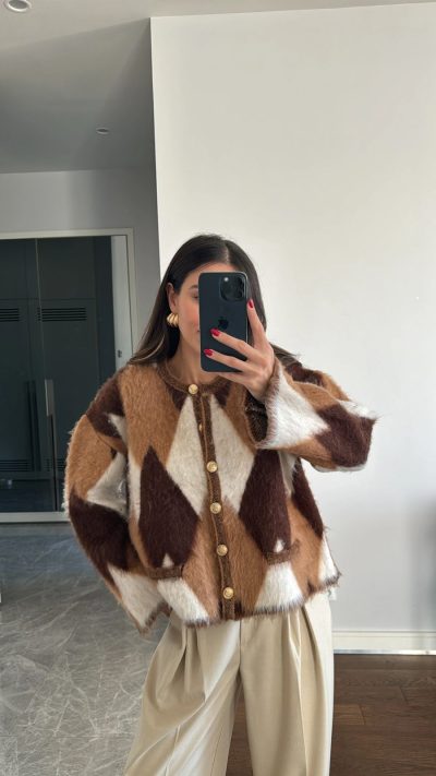 Special Production Baklava Patterned Cardigan