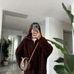 Zippered Hair Braided Premium Sweater-Brown