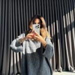 Thick Collar Bürmüklü Sweater Gray