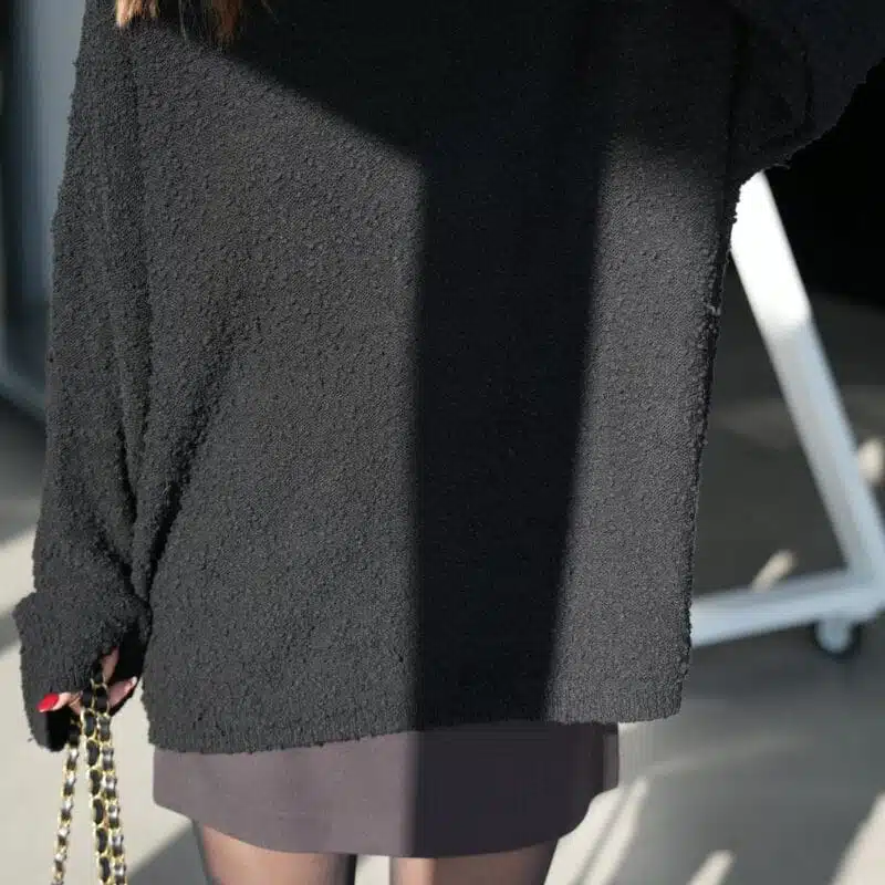 Thick Collar Bürmüklü Sweater Black