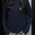 Jenna Teddy Bear Embroidered Sweater Navy