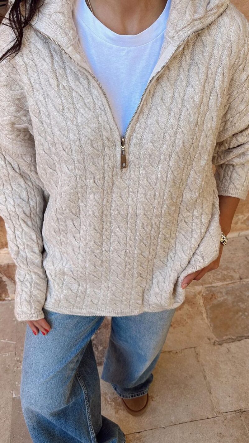 Zipper Knitwear Sweater