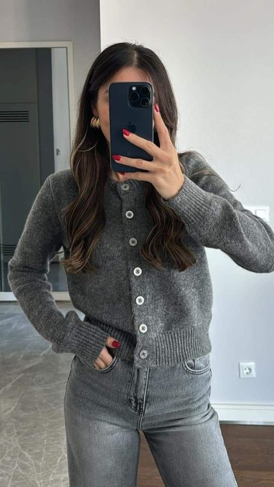 Basic Cardigan Gray