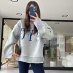 Gray Back Shirt Detailed Sweat with Chardon