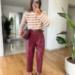 Red Luxe Leather Trousers