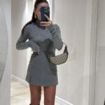 Anthracite Side Zipper Mini Shorts Skirt