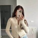 Cream Handmade Detail Adjustable Cardigan