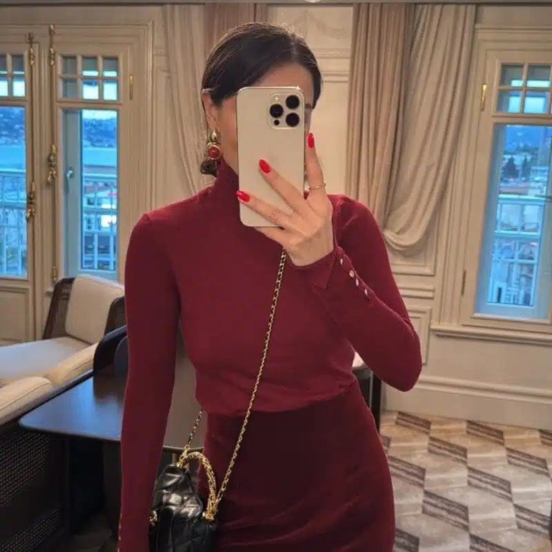 Red Turtleneck Sweater