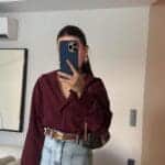 Burgundy Side Slit Poplin Fabric Buried