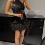 Loveme Halter Neck Feathered Dress