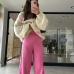 Pink Knitwear Pants