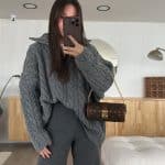 Anthracite Half Zipper Selanik Knitted Sweater