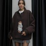 Bitter Coffee Hat Teddy Printed Sweatshirt