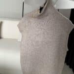 Zippered Collar Sweater Dark Beige