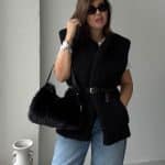 Black Belted Teddy Vest
