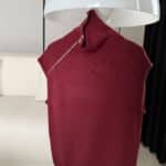Zippered Collar Sweater Burgundy