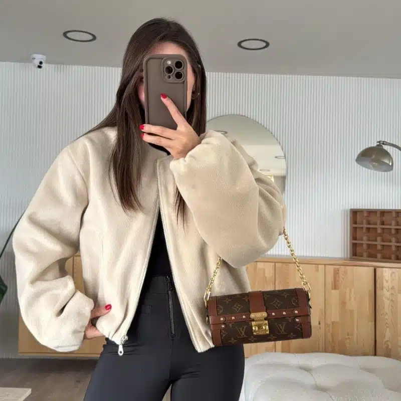Stone Zipper Pocket Bomber Jacket