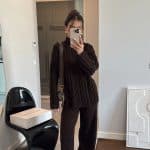Brand Model Bitter Brown Knitted Trousers