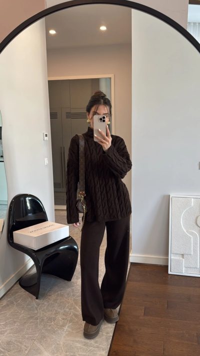 Brand Model Bitter Brown Knitted Trousers