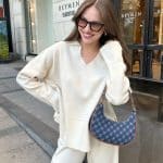 Cream Polo Collar Side Slit Knitted Trouser Set