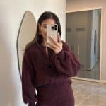 Brand Model Plum Design Skirt Suit