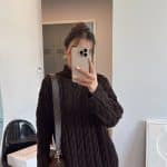 Brand Model Bitter Brown Hair Knitted Sweater