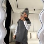 Zippered Collar Sweater Dark Gray