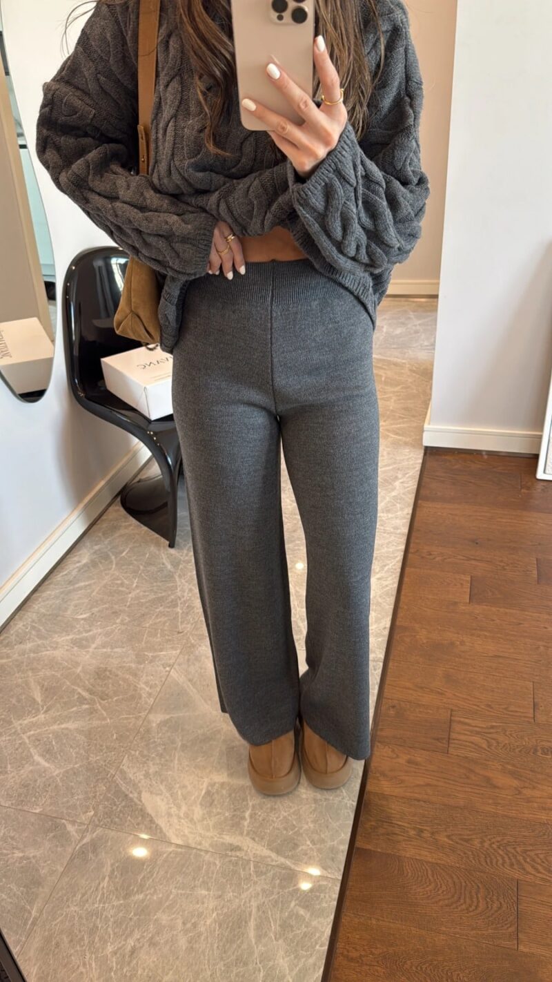Brand Model Anthracite Knitted Trousers