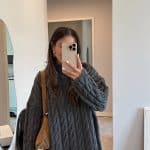 Brand Model Anthracite Hair Knitted Sweater