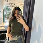 Khaki High Collar Blouse