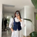 Corset Look Denim Blouse