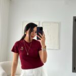 Burgundy Little Tedy Embroidered Tshirt