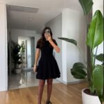 Flounced Mini Bell Dress - Black