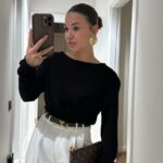 Black Straight Neck Thin Knitwear Sweater