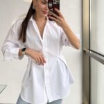 Athen White Waist Buttoned Shirt