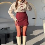 Connell Claret Red Polka Dot Satin Shirt