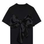 Black Ribbon Detailed Short Sleeve Tshirt