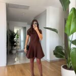 Ruffled Mini Bell Dress - Coffee