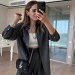 Black Slim Denim Shirt Trousers Set