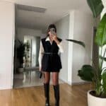 Belted Oversize Cut Padded Vest - Black