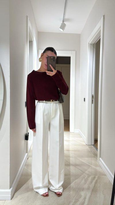 Ecru Waist Detailed Premium Pallaeuse Trousers