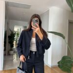 Denim Bomber Jacket Trouser Set