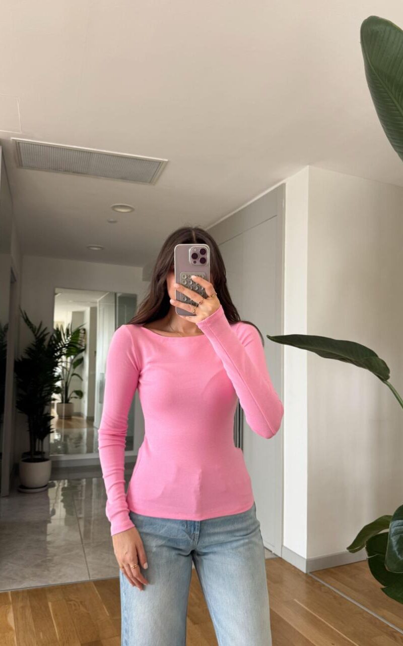 Boat Neck Top - Pink