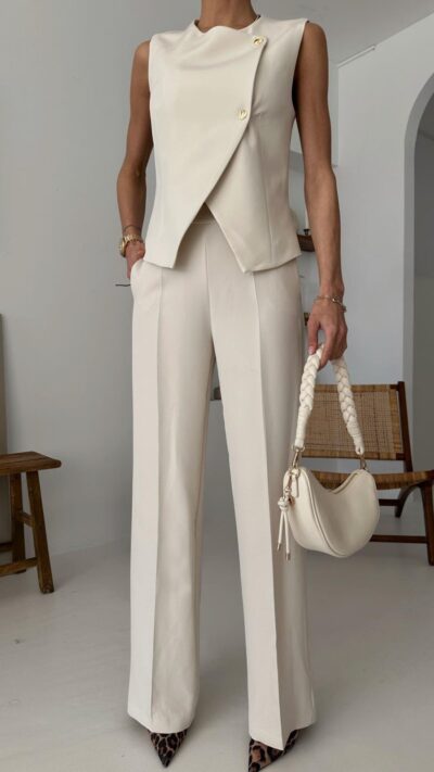 Premium Vest Set Cream
