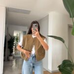 Andy Pocket Zippered Bomber Vest- Khaki