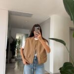 Andy Pocketed Zippered Bomber Vest- Camel