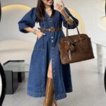 Monalisa Balloon Sleeve Denim Dress