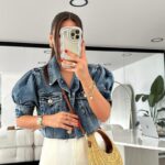 Blue Balloon Sleeve Crop Jeans Jacket