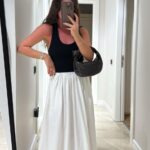 Black and White Elastic Waist Strappy Dress