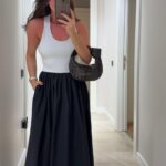 White Black Elastic Strappy Dress